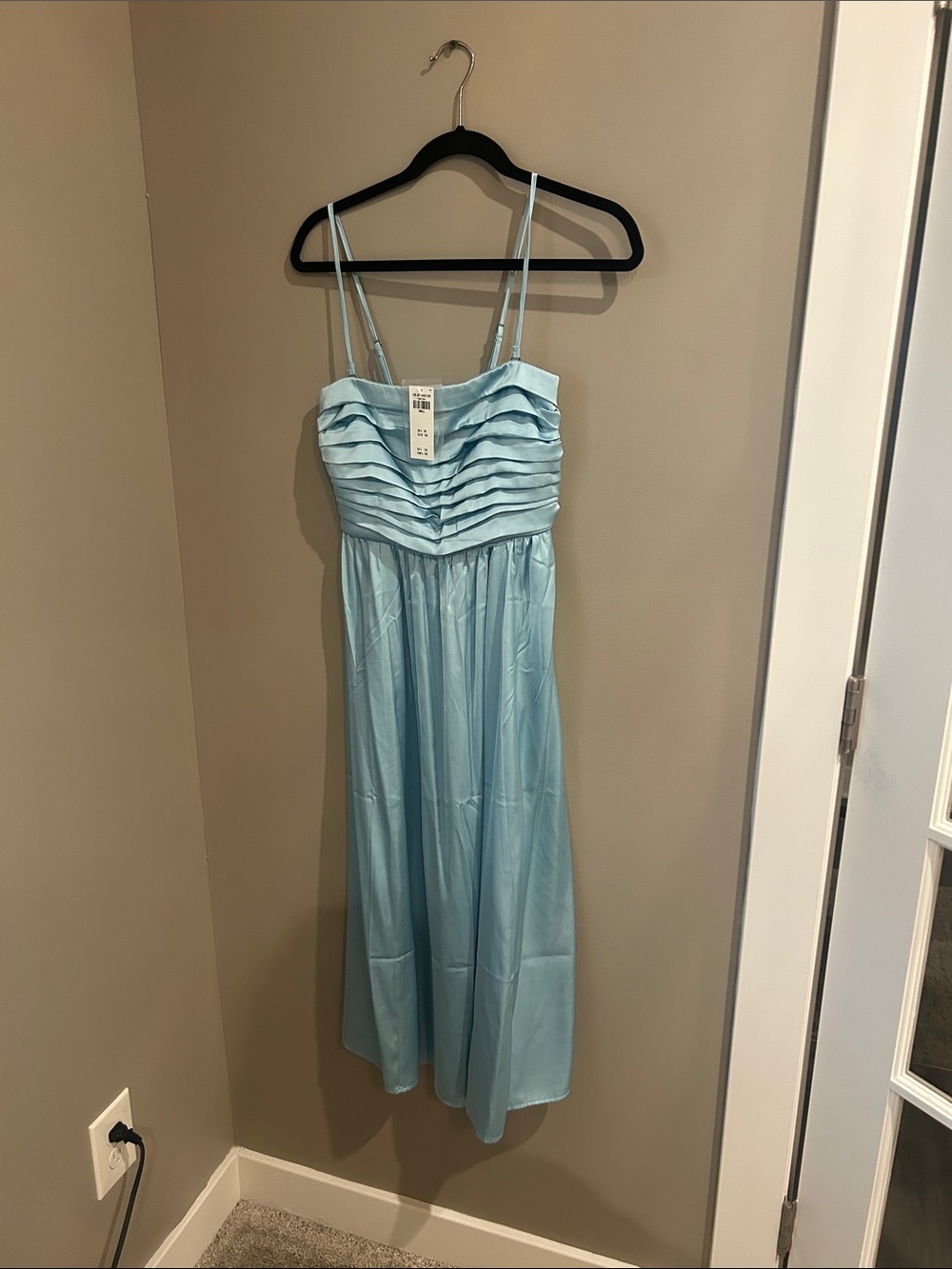 Abercrombie & Fitch Light Blue Spaghetti Strap Midi Dress